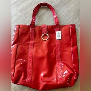 Red Yankee Candle Tote Bag Patent Leather Fun Cute NWT